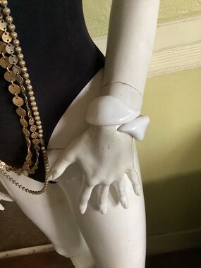 Vintage white lucite clamper